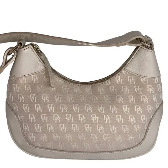 Dooney & Bourke Cream Color Shoulder Bag Canvas and Leather - Picture 9 of 9